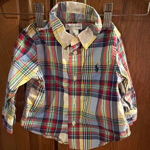 Ralph Lauren Kids Colorful Plaid Button-Down Shirt 12M